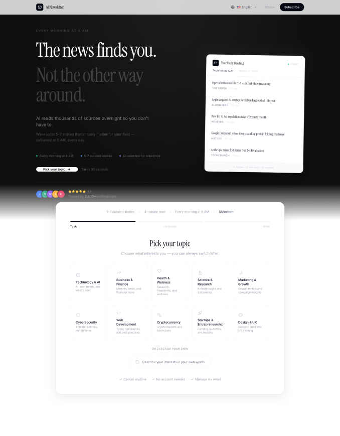 Newsletter AI, Web-Applikation